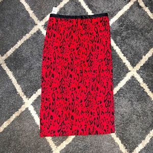 Red skirt casual